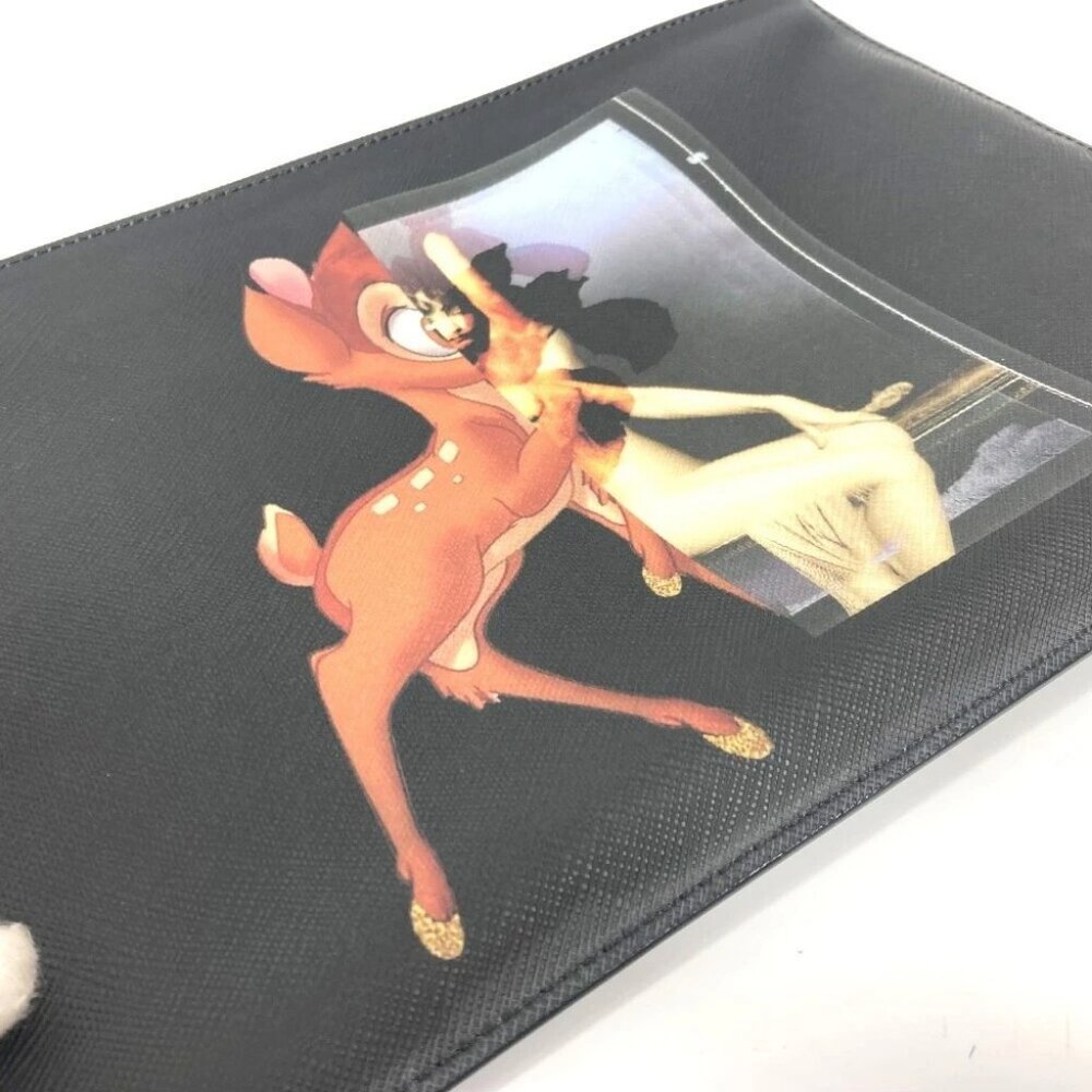 GIVENCHY Disney collaboration DISNEY Bambi pouch bag Clutch bag PVC Black - Picture 10 of 14